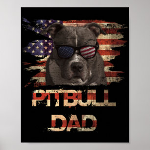 Poster Meilleur Pitbull Papa Ever Chemise American Drapea