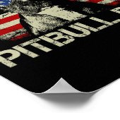 Poster Meilleur Pitbull Papa Jamais Chemise Drapeau Améri (Coin)