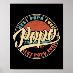 Poster Meilleur Popo Jamais Vintage Retro Dons Drôle Papa