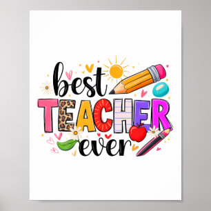 Poster Meilleur Prof Ever Retour à l'École Mignon Enseign