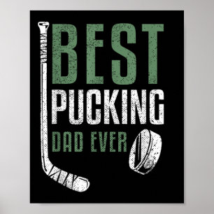 Poster Meilleur Pucking Papa Jamais Hockey Papa Père Gran