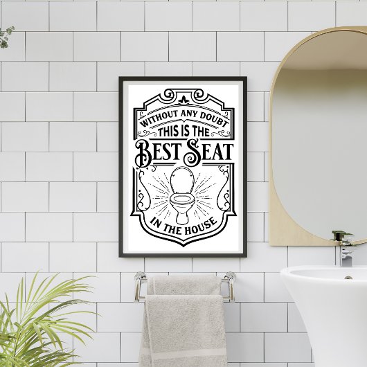 Poster Meilleur siège dans la maison drôle salle de bain 