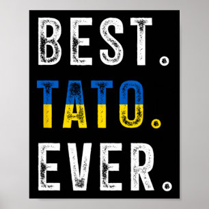 Poster Meilleur Tato Jamais Papa Père Ukrainien Drapeau U
