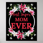 Poster Meilleur texte rouge super maman jamais avec des f (Devant)