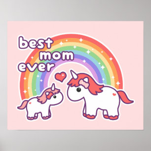 Poster Meilleur Unicorn Maman Jamais