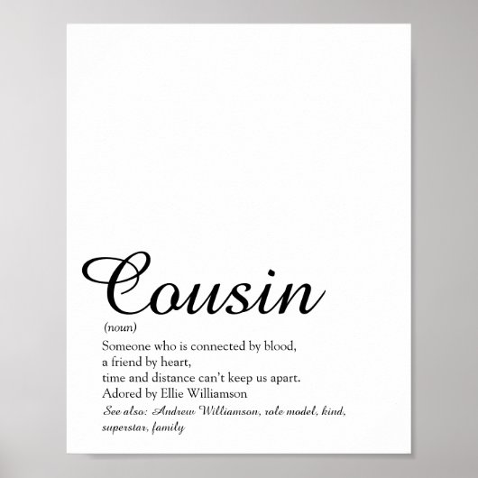 Poster Meilleure définition de cousin de tous les temps S (Devant)