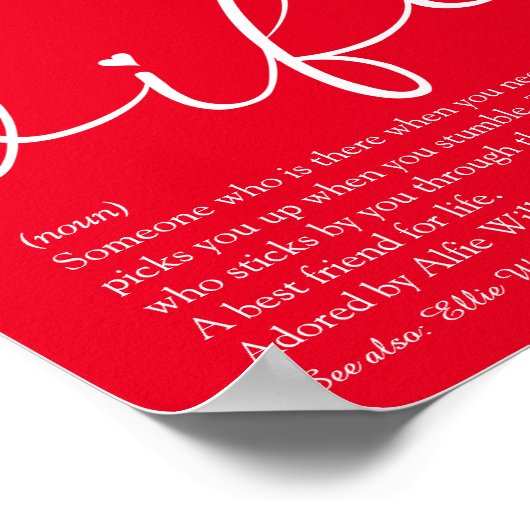 Poster Meilleure définition de femme au monde Chic Script (Coin)