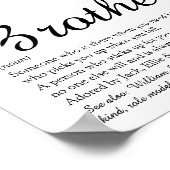 Poster Meilleure Définition Frère Jamais Fun Noir et Blan (Coin)