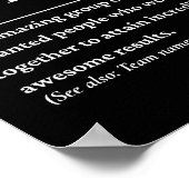 Poster Meilleure équipe de définition personnalisée (Coin)