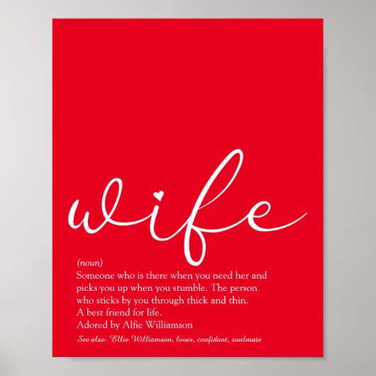 Poster Meilleure Femme du Monde Définition Chic Écriture  (Devant)