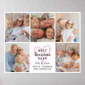 Poster Meilleure Grand-mère Collage de Photos de Petits-e (Devant)