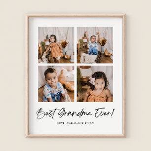Poster Meilleure Grand-mère toujours quatre photos