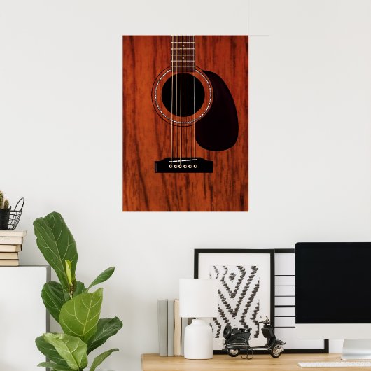 Poster Meilleure guitare acoustique en acajou (Bureau à domicile)