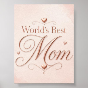 Poster Meilleure Maman du Monde Typographie Élégante en O