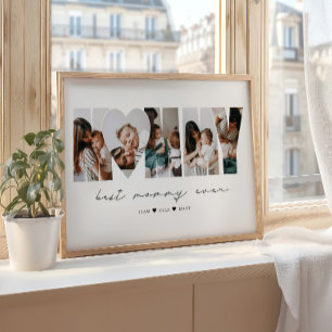 Poster Meilleure Maman Ever Collage Photo Moderne Fête de