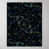 Poster Meilleure maman jamais élégantes branches florales (Devant)