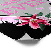 Poster Meilleure maman jamais rose texte avec des fleurs (Coin)