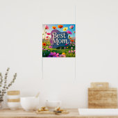 Poster Meilleure Maman Jardin Fleur de Fête des Mères (Cuisine)