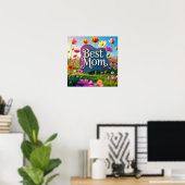 Poster Meilleure Maman Jardin Fleur de Fête des Mères (Bureau à domicile)