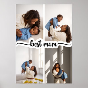 Poster Meilleure Maman Personnalisée 4 Photo Collage