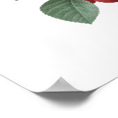 Poster MEILLEURE QUALITÉ Empreinte Botanique de Cerises (Coin)