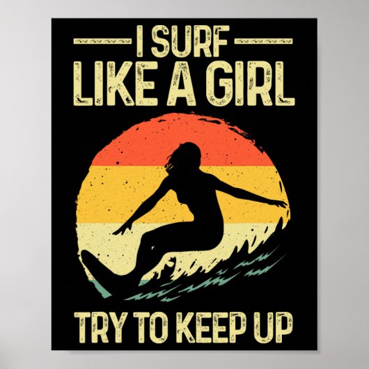 Poster Meilleure surfeuse comme une fille Art pour femmes (Devant)
