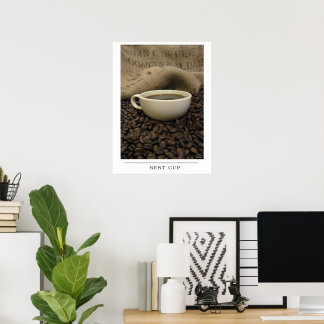 Poster Meilleure Tasse - Envoyer Art de Café