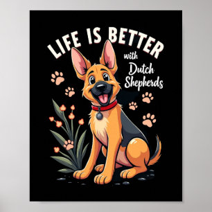 Poster Meilleure vie avec débardeur Shepherd Hollandais