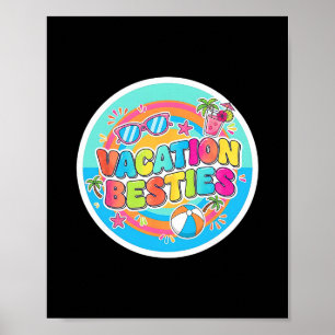 Poster Meilleures amies de vacances Croisière colorée de