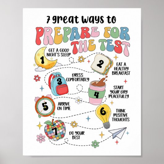 Poster Meilleures Façons De Se Préparer Aux Tests D'État (Devant)