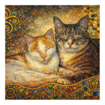 Meilleurs amis chats inspirés de Klimt
