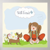 Poster Meilleurs amis Fille Et Chien (Devant)