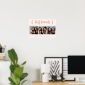 Poster Meilleurs amis | Grille photo moderne Blush Three (Bureau à domicile)