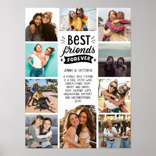 Poster Meilleurs amis pour toujours 10 photo collage text (Devant)