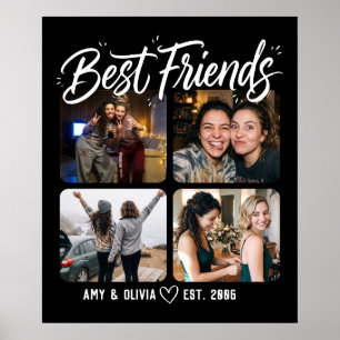 Poster Meilleurs amis quatre photos en collage