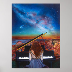 Poster_Meisje aan piano Poster