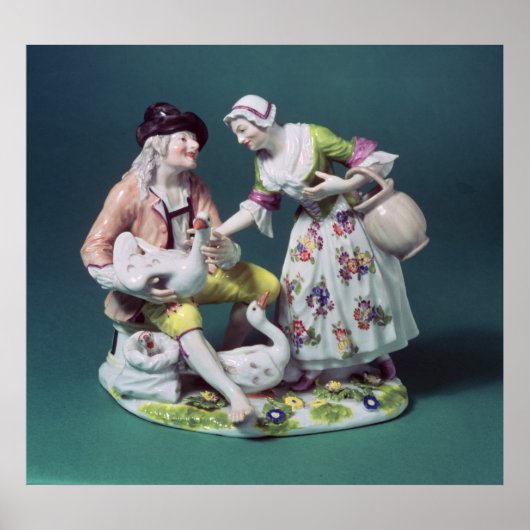Poster Meissen figure d'un vendeur de volaille, c.1750 (Devant)