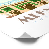 Poster Meknès ville Maroc Skyline (Coin)