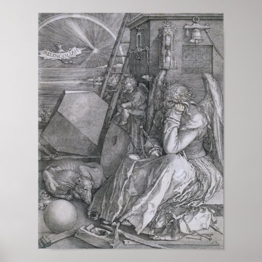 Poster Melancholia, Albrecht Durer (Devant)