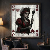 Poster Melancholy Queen of Hearts Gothic Dark Fantasy