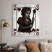 Poster Melancholy Queen of Hearts Gothic Dark Fantasy