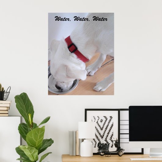 Poster Mélange blanc Labrador Mélange Chien Chien Chien C (Bureau à domicile)