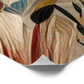 Poster Mélange bohème de fleurs turquoises, magenta, viol (Coin)