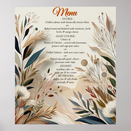 Poster Mélange bohème de fleurs turquoises, magenta, viol (Devant)