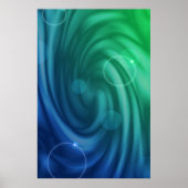 Poster Mélange De Couleurs Bleu Et Vert Doux Vortex (Devant)