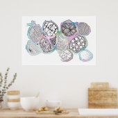 Poster Mélange de médias, noir et blanc, doodle, aquarell (Cuisine)