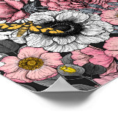 Poster Mélange de papillons de nuit en rose et gris (Coin)
