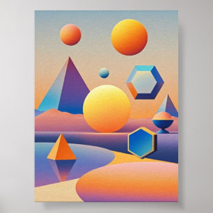 Poster Mélange harmonieux de textures, dégradés