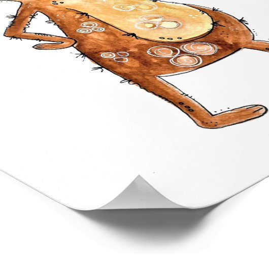 Poster Mélange Whimsical Brown Chien Poids de levage (Coin)