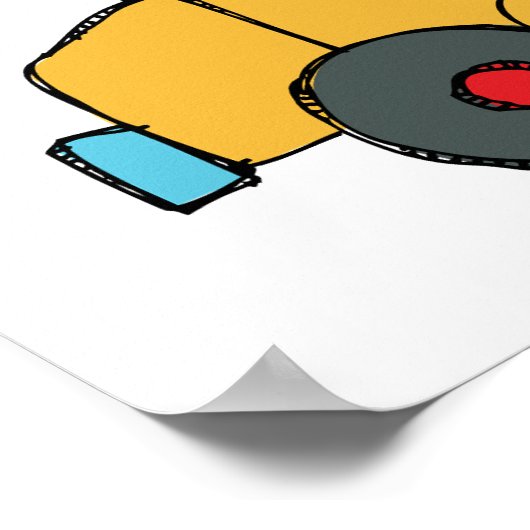 Poster Mélangeur de ciment coloré (Coin)